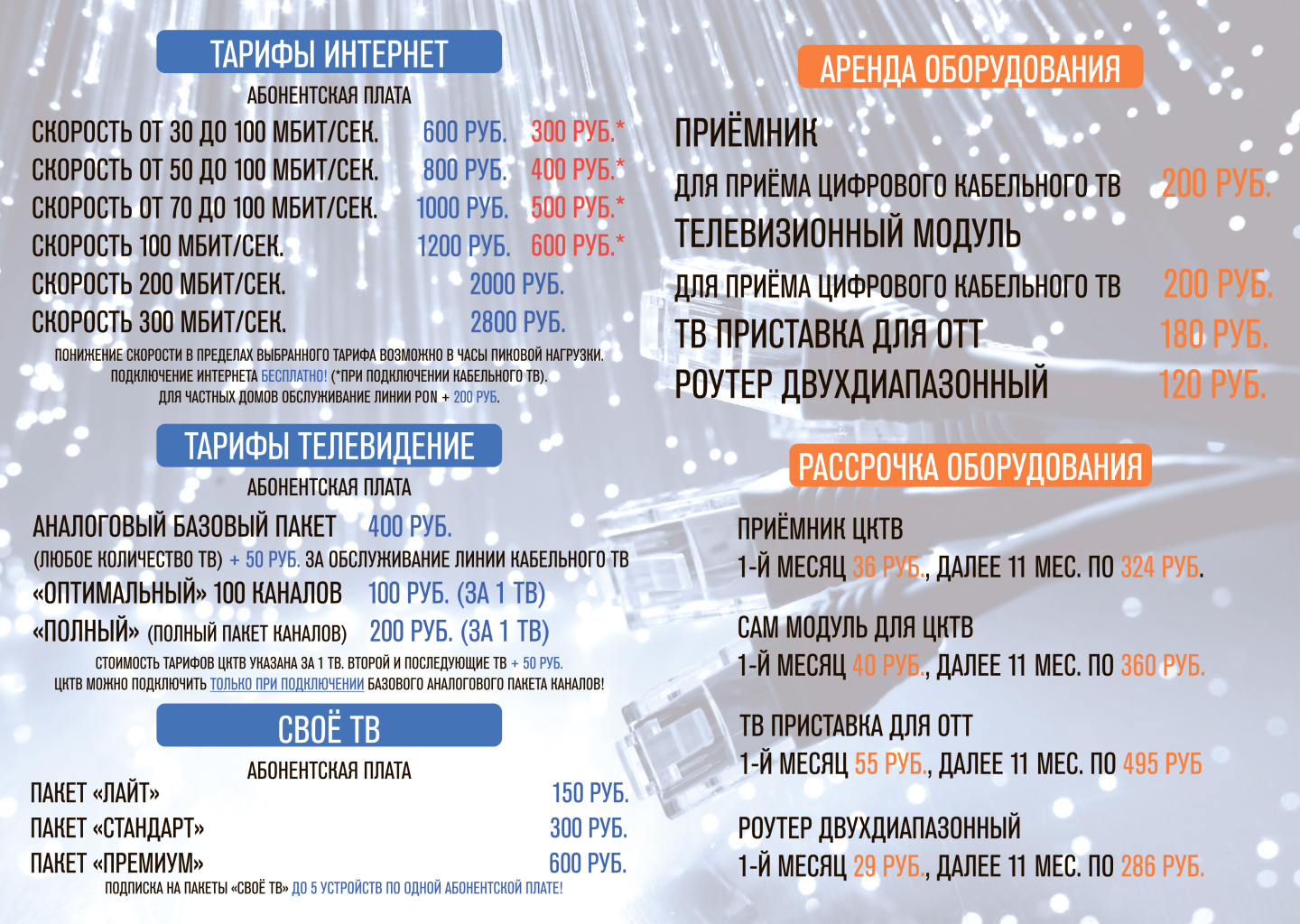 тарифы